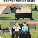 Wagon Bench Love Seat: Collapsible Heavy Duty Wagon - 500 LBS Beach Cart with Big Wheels for Sand Camping Shopping Sports