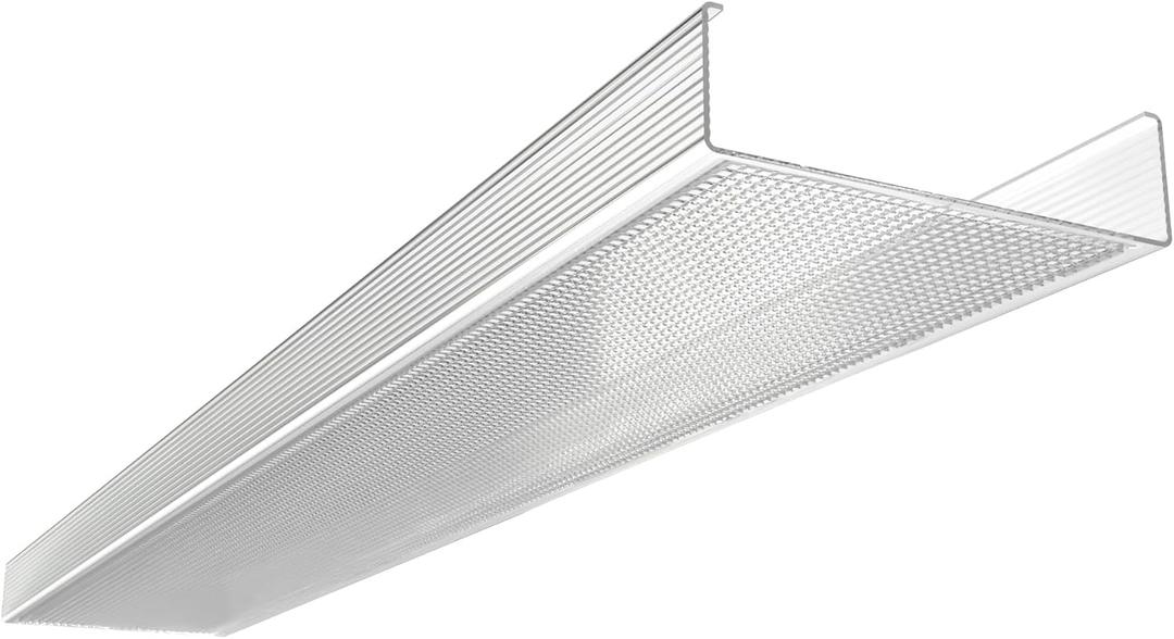 KastLite DSB48 2 Bulb Wraparound Ceiling Light Lithonia Lens Replacement, 48" Prismatic Acrylic Overhead LED/Fluorescent Lamp Fixture Cover - 4' Flat Kitchen Garage Office & Classroom Lights Diffuser