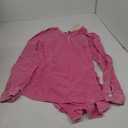 Dokotoo Womens Casual Button V Neck Long Sleeve Shirts Oversized Solid Blouses Tops (XX-Large, Pink)