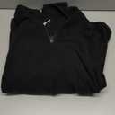 Amazon Essentials Men's Fleece Jacket, 1/4 Zipper Pullover (Large, Black)