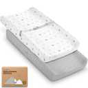 2-Pack Organic Changing Pad Covers for Girl, Boy, Neutral - 100% Cotton Changing Table Pad Cover, Soft Baby Nursery Diaper Changing Pad Sheets, Contour Changing Pads Liners, Change Pad Cover (Nordic)
