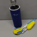 Ryaco Borosilicate Glass Water Bottle 33oz/1L/1000ml BPA-Free Leak Proof Ideal for School Home Office Travel Sport Yoga Gym Hot Cold Drinks with Portable Neoprene Carrying Sleeve and Sponge Brush