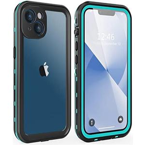 Dewfoam for iPhone 13 Case Waterproof Shockproof Dustproof Full-Body Sturdy with Camera Lens Protector and Built-in Screen Protector, Underwater Full Sealed Cover Protective for iPhone 13 (Teal)