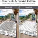 Vaukki Reversible Rugs, Plastic Straw Outdoor Doormat, Fade Resistant Plastic Outdoor Patio Mat, Lightweight Ocean Area Carpet for Patio, RV, Camping, Beach, Deck, Backyard and Picnic (Grey, 5'x8')