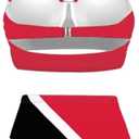 Women High Waisted Bikini Set Two Piece Tummy Control Swimsuit Halter Top with Bottom Cheeky Bathing Suit Size Large (Red)