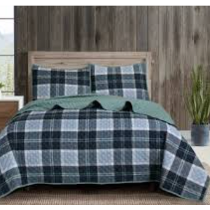 COLEMAN 4PC ENSEMBLE K-PLAID BLUE, King Size