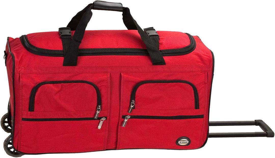 Rockland Rolling Duffel Bag (36", RED)