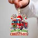 Fire Truck Christmas Ornament 2025 - Firefighter Ornament for Men Kid Friend, Fire Truck Gifts for Firefighter, Wooden Christmas Ornaments for Tree Decor - Holiday Keepsake & Xmas Gift Exchange Idea