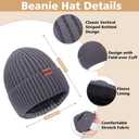 timecity Winter Beanie Hat Scarf Gloves Set for Women 3 in 1 Set Fleece Knitted Hat Warmer Scarf Touchscreen Gloves (Gray)