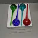 Little Green Leaf Automatic Plant Watering Globes Self Watering Planter Inserts (Set of 4) | Hands Free Multicolor Glass Bulbs | Planter Spikes to Support Indoor & Outdoor Plant Health (350ml)