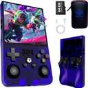 2025 New R36Max Handheld Game Console Portable Mini Retro Game Console 4.0" IPS Video Game Console Built-in 64GB TF Card Pre-Installed Over 18,000 Retro Games, 4000mAh Battery (Blue-MAX)