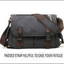 [Upgraded] Vintage Canvas Messenger Bag 13 15.6 17 inches Large Book Laptop Shoulder Bag Women Men New (Black, X-Large)