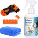Surface Safe Adhesive Remover Spray 7oz - Rapidly Dissolves Glue Sticker Labels Decals Tape Residue from Car, Windows, Glass, Floor & More with Plastic Scraper & Microfiber Cloth for Easy Removal
