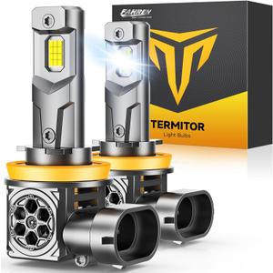 Ursprung 2026 - H11/H9/H8 Bulbs, 50000LM 10X Ultra-Brighter, Real 1:1 Mini Size, 6500K Cool White H11 Light Bulbs, 85000+ Hour Lifespan with Fan, Plug & Play, Pack of 2