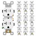 AIDA 20 Amp Outlet Duplex Electrical Receptacle Outlets,Power Outlet,Tamper Resistant,Heavy-Duty Receptacle Wall Outlet,Residential,2Pole,3-Wire, Self-Grounding Clip, NEMA 5-20R,UL Listed 10 Pack