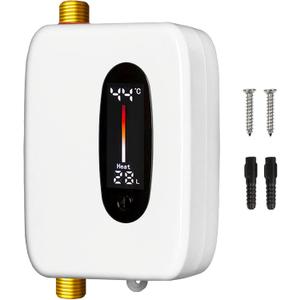 Tankless Water Heater Electric 240V, 20AMP 3800W Under Sink Water Heater, Switch Between Fahrenheit or Celsius Temperature Display