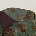 WDIRARA Women's Plus Size Floral Long Bell Sleeve Tee Shirts Asymmetrical Vintage Tops (XL)