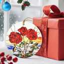 7 x Christmas Ornaments, 2.8in Ceramic Birth Flower Ornament, Xmas Decor, Christmas Tree Ornaments, Xmas Decorations for Tree, Holiday Ornament, Birth Flower Gifts, Gift Ideas, Gifts for Women - June