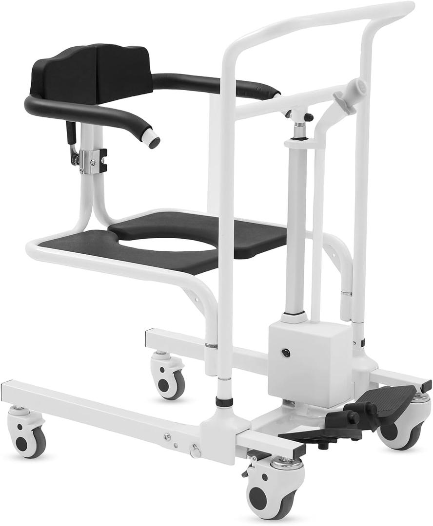 Electric Patient Lift Transfer Chair, Foldable Transfer Lift Chair,One-Button Lift Transfer Chair,Load-Bearing Capacity Exceeds 300 LB,Suitable for The Elderly and People with Mobility Difficulties