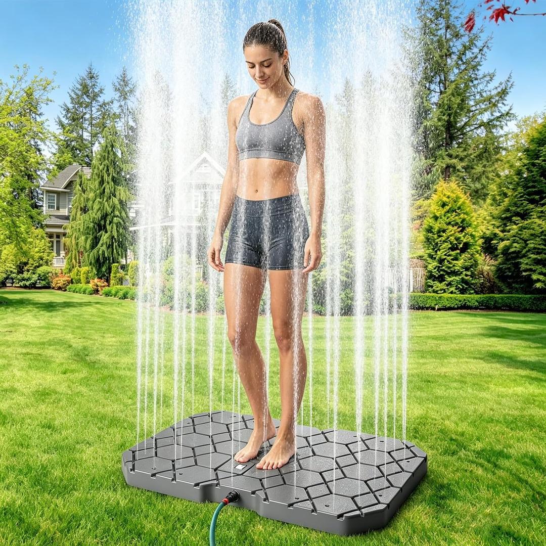Outdoor Shower Pool Shower Portable Non-Slip Garden Shower with Adjustable Water Flow Height for Outdoor Water Play Backyard Pool Beach Spa Lawn(Grey)