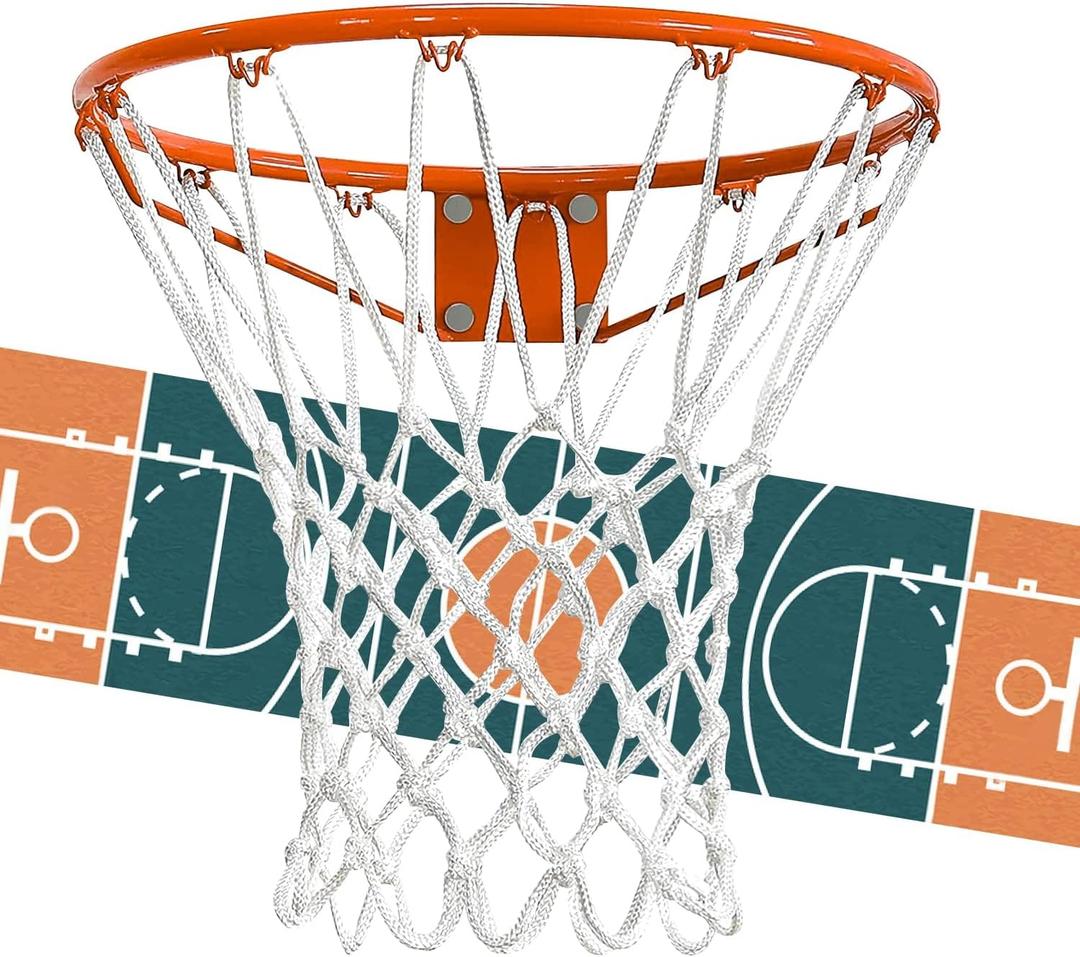 PSLER Basketball net Outdoor, Basketball Hoop net White Standard Basketball net Measures 22 inches and has 12 Loops, suitables for Indoor and Outdoor Professional Competition
