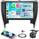 8-Core 4G+64G Qual-comm Snapdragon Chip Car Radio for Toyota Camry 2015 2016 2017, Rimoody Car Stereo Carplay Android Auto 3D car Model Display GPS WiFi 10.1 Inch IPS Touchscreen Mirror Link Camera