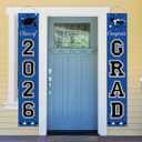 DAZONGE 2026 Graduation Decorations Blue, Congrats Grad Porch Banner for Any Schools or Grades 2026 Graduation Party Decorations