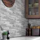 DEWOO Peel and Stick Backsplash Self Adhesive Wall Tile Farmhouse Retro Wood Look for Kitchen (10-Sheet, 13.5" x 11.4")