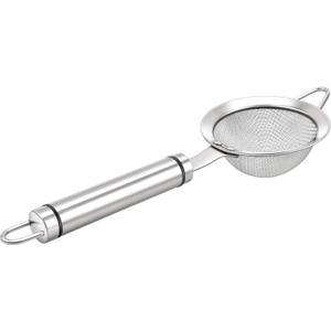 Colador de malla fina de acero inoxidable 304 de 3.3 pulgadas para cocina, colador-skimmer con mango, tamices de metal (plateado)