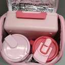 Lunch Box Set with Bento Box Container, 17OZ Stainless Steel Food Soup Thermo, Kids Water Bottle & Portable Insulated Lunch Bag  Leakproof, Hot/Cold Retention for School, Travel(Pink)