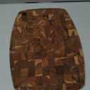 Teak Wood Oval End Grain Cutting Board 13.8 x 9.8 Inch, Small Solid Wood Kitchen Cutting Board for Cheese & Fruit Prep, Decorative Serving Board with Hanging Hole by New M Way