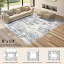 Area Rugs 8x10 Living Room: Washable Large Abstract Modern Neutral Soft Rug Stain Resistant Non-Slip Backing Carpet for Bedroom Dining Room Indoor Nursery Dorm Home Office Decor - Blue Grey