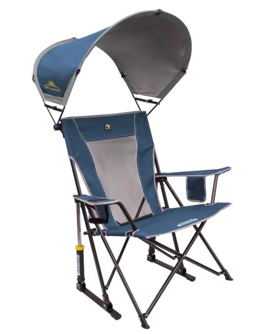Sunshade Rocker Chair, Blue, Supports 250 Ib