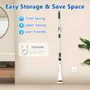 Electric Spin Scrubber, Hillyfe Bath Scrubber for Cleaning with 7 Replaceable Brush Heads, IPX7 Waterproof,300/400 RPM, 3 Adjustable Size,Cordless Shower Cleaner Brush for Bathroom Floor,White