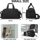 14 inch Small Gym Bag for Women & Men, Mini Duffel Bag for Travel Sports Lightweight Carry On Bag, Black