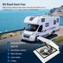 RV Roof Vent Fan Quiet 4 Speed-Reversible Air Ventilation RV Exhaust Fan Replacement with Remote Control, Built-in Rain Sensor 12V 14'' for RV Roof Vent/Camper Trailer Bathroom (White Opaque Lid), 14"x14"