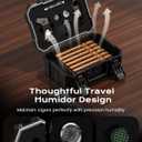 Cigar Humidor Set with 5-in-1 Cigar Lighter, V Cutter, Cigar Holder, Cigar Draw Enhancer, Humidifier&Hygrometer, Portable Travel Cigar Humidor Box, Cigar Accessories Cigar Case, Cigar Gifts for Men