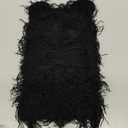 Newcotte Distressed Balaclava Cat Ear Ski Mask Shiesty Knitted Beanie Full Face Mask Furry Winter Neck Warmer for Men Women (Black)