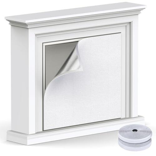 Air Jade Fireplace Cover, Fireplace Draft Stopper of Insulation Aluminium Foil, Keep Drafts Out & Stop Heat Loss, with Hoop and Loop Fasteners, Fits up to 55 x 39 inches