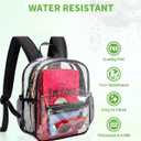 MAY TREE Clear Backpack for Stadium Events, 12x11x5 Inches Small Clear Backpack for Concert Festival Sports Outdoor - Black