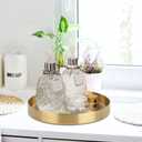 Round Gold Tray, Dedoot Decorative Tray Small - 7.8inch Stainless Steel Metal Tray Organizer Storage Organizer Vanity Trays for Jewelry Cosmetics Coffee Tea Candle, Bathroom Plate Kitchen Tableware