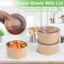 50 Pcs 32 Oz disposable meal prep containerspaper bowls with lidsdisposable soup bowlssoup bowls disposable hot/colddisposable salad bowls with lids