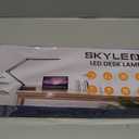 SKYLEO LED Desk Lamp with Slim Base - Adjustable Swing Arm Desk Light, Dimmable, Timer, Eye Protection, Memory Function, 1300LM, 12W, Black