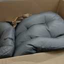 Waterproof Adirondack & Rocking Chair Cushion Indoor and Outdoor High Back Patio Cushions with Ties 43.3 X 19.7 Inch(Without Chair) (Gray, 1)