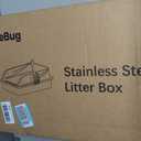Stainless Steel XL Cat Litter Box for Cats, High-Sided Design Prevents Urine Leakage, Non-Stick, Easy to Clean, Includes Scoop, Gray L