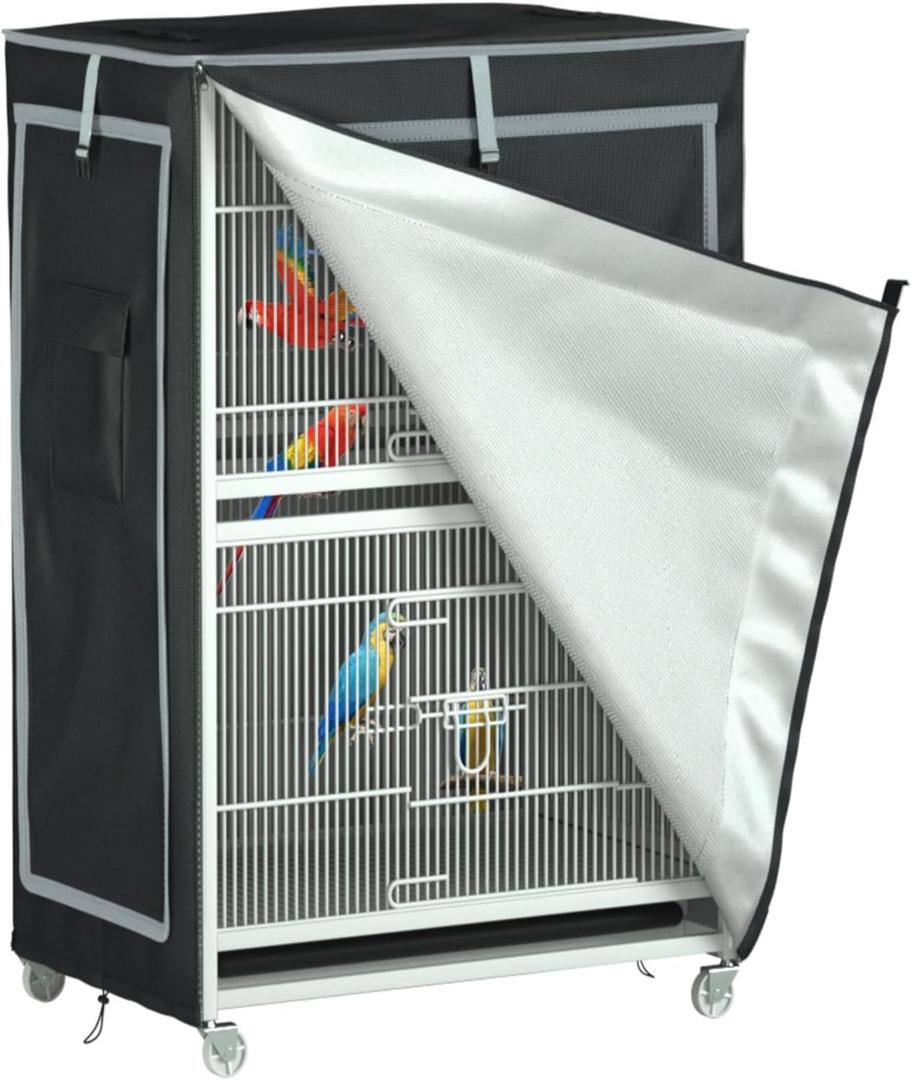 Bird Cage Cover - 600D Bird Cage Covers for Night Heavy Duty & Waterproof, Bird Cage Covers for Night, Good Night Bird Cage Covers for Large Bird Cage Size 21 x 21x 29 Inch