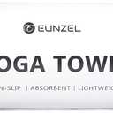 Eunzel Hot Yoga Towel - Microfiber Non Slip Yoga Mat Towel with Grip Dot Sweat Absorbent Towel for Hot Yoga, Pilates and Fitness 72" x 24", Steel Blue/Orange