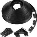 Landscape Edging 2 Inch Tall 100 FT, Garden Edging Border with 5 Pcs Connectors and 60 Pcs Anchoring Spikes for Garden Flower Beds Yard Lawn