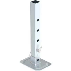 8000 lbs Square Drop Leg with Pin, Silver