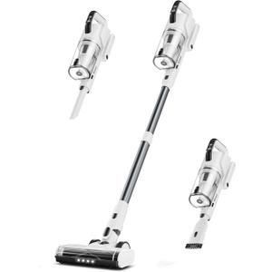 Cordless Vacuum Cleaner, 600W 50KPA 70Mins Runtime Fast Charging Vacuum Cleaner, Self-Standing LED Light Touch Screen Stick Vacuum for Home Light Weight,for Pet Hair/Carpet/Floor, White
